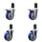 Service Caster 4'' Blue Poly Swivel 1-5/8'' Expanding Stem Caster Set 2 Total Lock Brakes, 4PK SCC-EXTTL20S414-PPUB-BLUE-2-S-2-158 - alternate 1